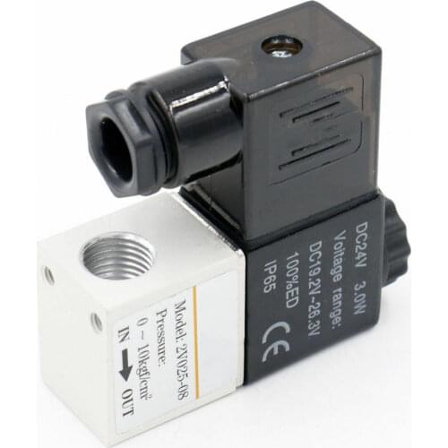 2V025-08 2Port 2Pos 1/4" Electrical Hex Pneumatic Control Air Solenoid Valve Coil 12V 24V 110V 220V 50HZ 6VA