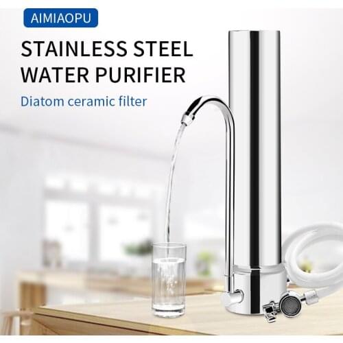 150L/H Water Output Water Filter Activated Carbon Washable Ceramic Filter 304 Stainless Steel Water Purifier Remove Bacteria