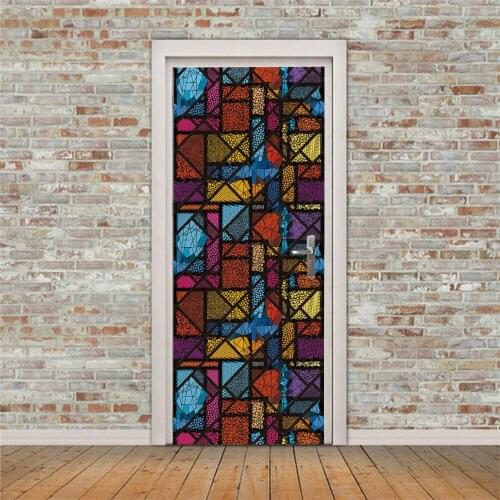 3D creative Dotted abstract painting door stickers wall stickers self-adhesive waterproof removable