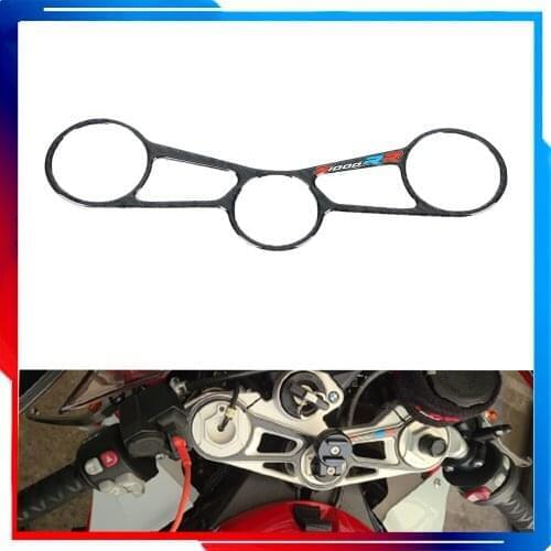 Carbon Fiber 3D Motorcycle Upper Triple Tree Top Clamp Front Fork Yoke Decal Sticker Pad For BMW S1000RR S 1000 RR HP4 2009-2017