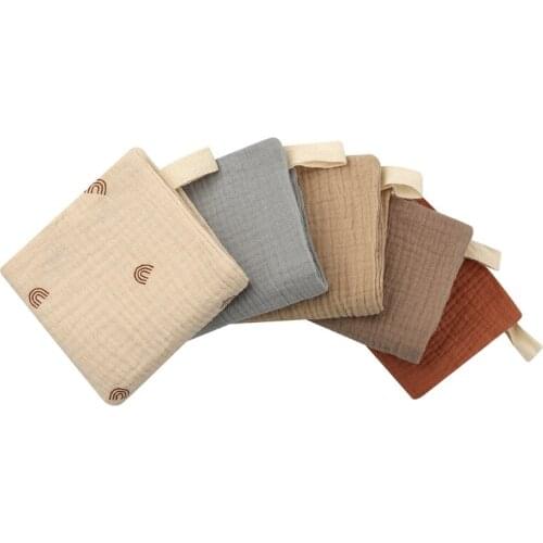 5pcs Baby Saliva Towel Soft Absorbent Gauze Cotton Baby Burp Cloth Kindergarten Handkerchief Newborn Washcloth M3GE