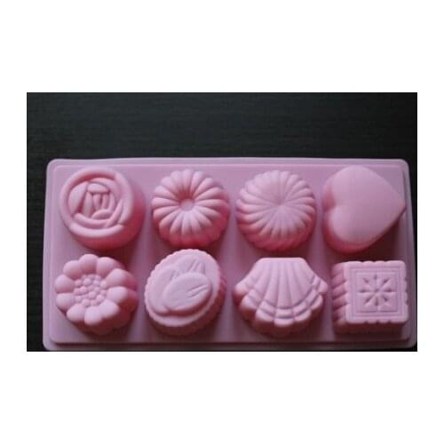 8-Floriated Silicone Cake Mold Chocolate Craft Candy Baking mold