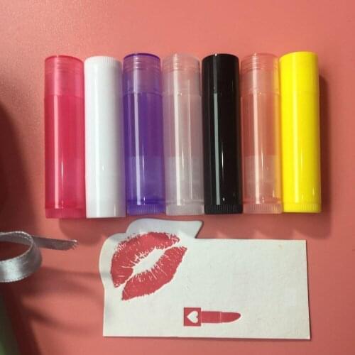 Free shipping lip balm tube (white black yellow transparent pink red purple) direct filling
