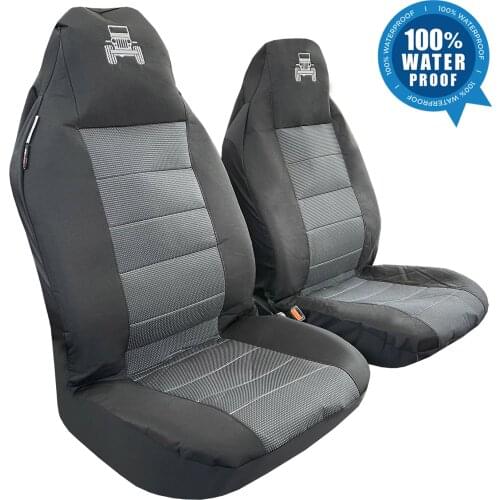 For Jeep Wrangler Seat Covers JK/JL/TJ/YJ 1987-2021 Canvas Waterproof Auto Protector Black Carbon