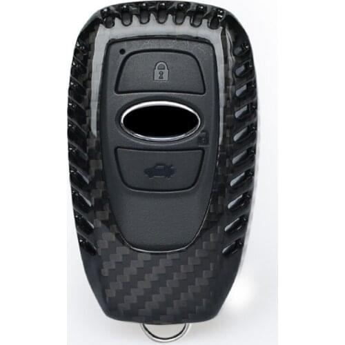 Key Fob Cover Carbon Fiber Protector Case For Subaru Forester BRZ WRX Legacy Outback XV Car Keychain Keyless Interior Trim Shell