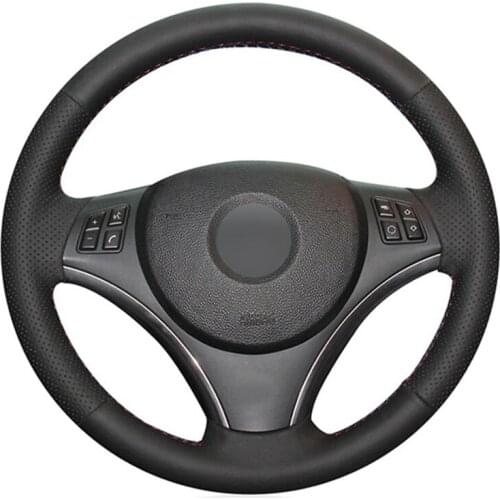 Black Artificial Leather DIY No-slip Car Steering Wheel Cover for BMW E90(Sedan) E91(Touring) E92 E93 X1 E84 E87 E81 E82 E88