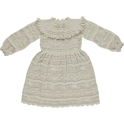 Kids Brand Dress Girls Cute Knit Long Sleeve Princess Dresses Baby Toddler Cotton Fashion New Autumn Winter Clothes Outwear