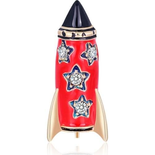 Exclusively for the European and American personality space rocket brooch cartoon alloy drip set auger corsage pin spot