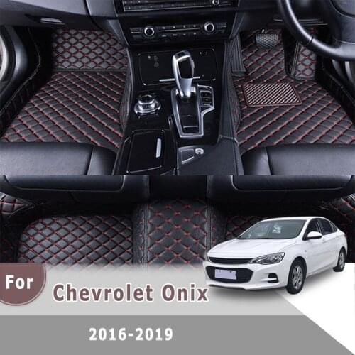 RHD Carpets Car Floor Mats For Chevrolet Onix 2019 2018 2017 2016 liners Artificial Leather Decoration Automobile Custom Covers
