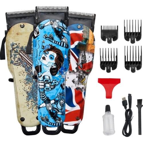 LM01 Professional ABS Barber Electric Cordless Printed Hair Clip Trimmer for Men Cutter Hair Cutting Machine