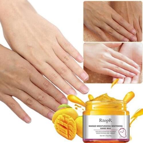 50g RtopR Mango Hand Mask Whitening Moisturizing Repair Cream Wax Hand Filming Exfoliating Anti-Aging Skin Calluses Hand A4N7