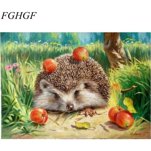 FGHGF Frameless Pictures Paiting By Numbers fox Home Decor Home Decor DIY Oil Painting