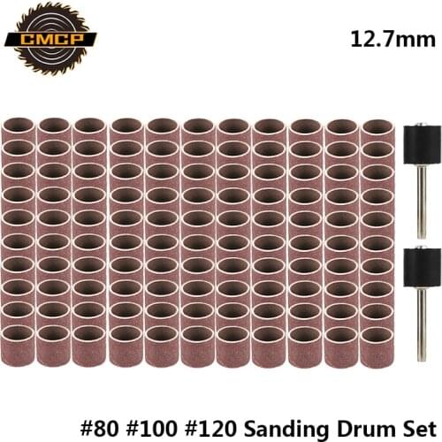 CMCP Sanding Drum Set Grit #80 #100 #120 Dremel With Sanding Mandrels Sanding Bands For Dremel Rotary Tools Abrasive Tools