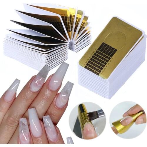 Nails Forms For Extension Tips For Building Acrylic UV Gel Polish Stencil Guide Papers Mold French Manicure Tools TRNJ070