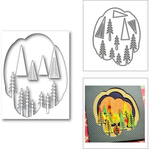 New Christmas Pine Tree Collage 2020 Metal Cutting Dies for DIY Scrapbooking Decorative and Card Making Embossing Craft No Stamp