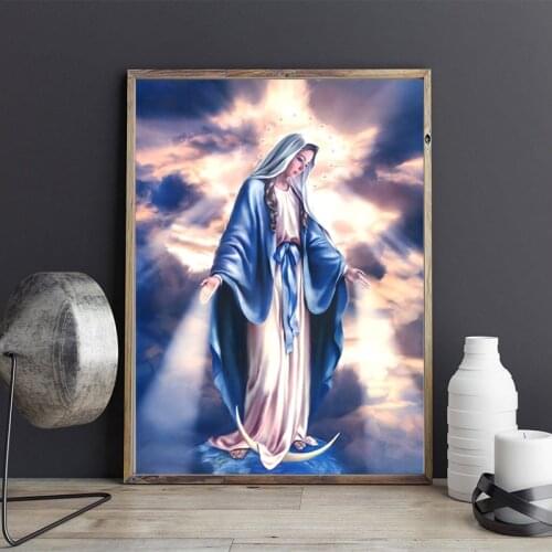Jesus and The Virgin Mary Posters and Prints Canvas Painting Wall Art Wall Pictures for Living Room Decoration Home Decor