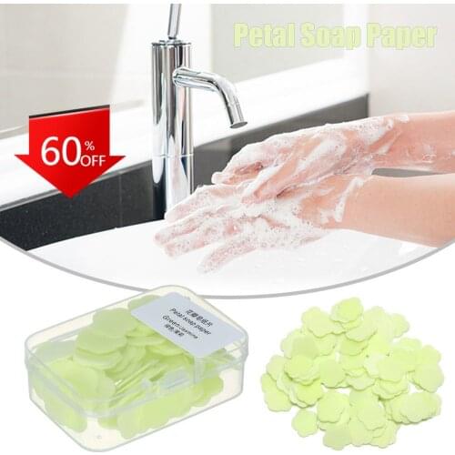 Mini Portable Petals Soap Paper Disinfecting Paper Soaps Washing Hand Mini Disposable Scented Slice Sheets Foaming Soap Box
