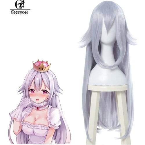 ROLECOS Anime Boosette Cosplay Hair Kuppa Koopa Hime Princess Headwear Cosplay Synthetic Long Hair for Women Hair accessories