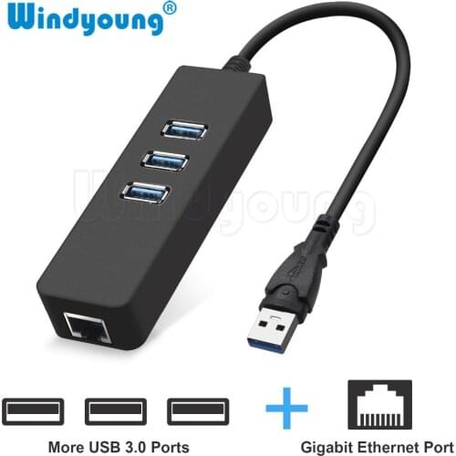 USB 3.0 Ethernet Adapter with 3 Ports USB 3.0 HUB USB rj45 Gigabit Ethernet Lan 10/100/1000 Mbps Network Card for Macbook Laptop