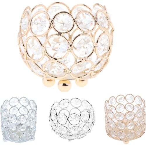 Sphere Pillar Crystal Wedding Party Dinner Candlesticks Candle Holder -Assorted