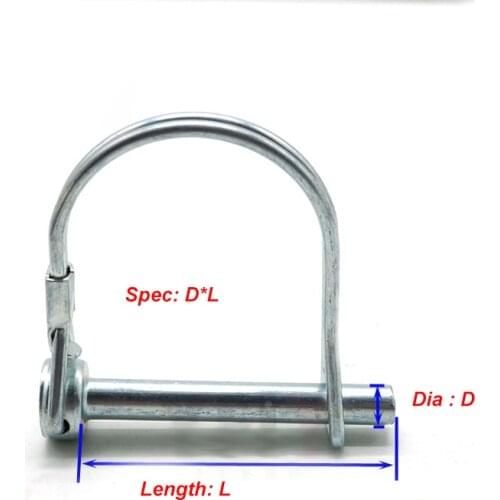 Steel safety pin D shape M6 M6.3 M8 M9 M10 M12 O ring split pin Dia split pin steel spring pin quick lock