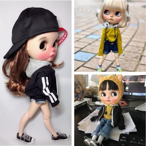 Cool Dolls Blyth Clothes long Sleeve Hoodie/Denim Shorts Pants /doll Coat for blyth,ob24,azone s 1/6 Doll Accessories for dolls