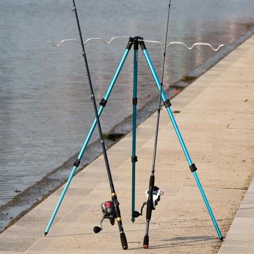 Telescopic Fishing Rod Bracket Aluminum Alloy Tripod Holder Folding Night Fishing Light Bracket Outdoor Fish Tackle Support