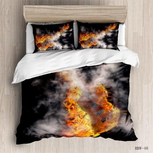 Three Sets Of Foreign Trade Bedding 3D Digital Printing Flower And Grass Quilt Cover Pillow Cover Three Sets