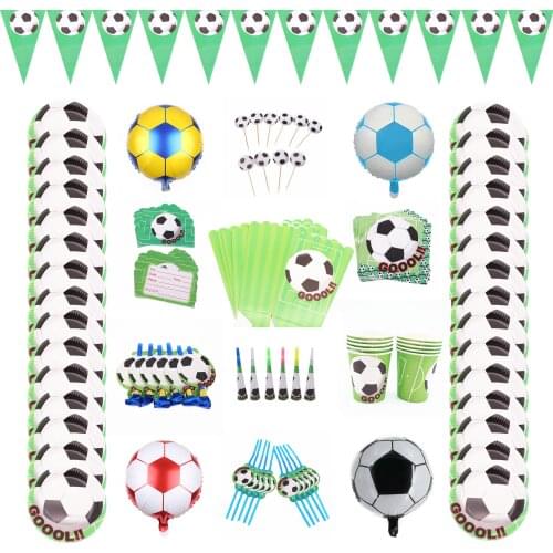 Football Soccer Party Decorations Disposable Party Tableware Plate Cups Birthday Baby Shower Party Supplies Decor