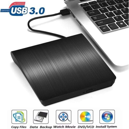 USB3.0 Slim Mobile External DVD RW CD Writer Drive Burner Reader Player for Macbook Laptop/Desktops PC Win 7/8/10 Laptop Desktop