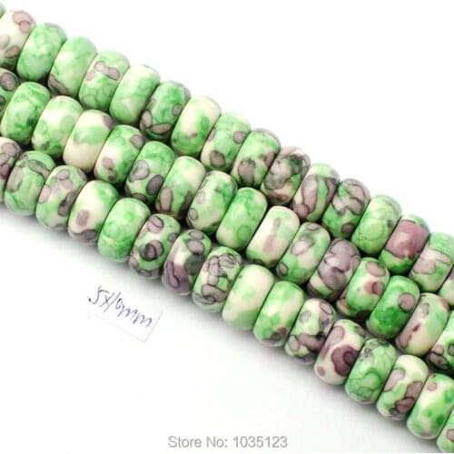High Quality 5x10mm Pretty Rondelle Shape Mixed Color Stone DIY Loose Beads Strand 15" DIY Creative Jewellery Making w3347