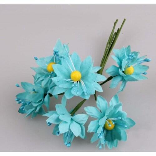 WedFavor 72pcs 4cm Artificial Silk Sunflower Chrysanthemum Flowers For Hair Wreath Dress Scrapbooking Party Wedding Decoration