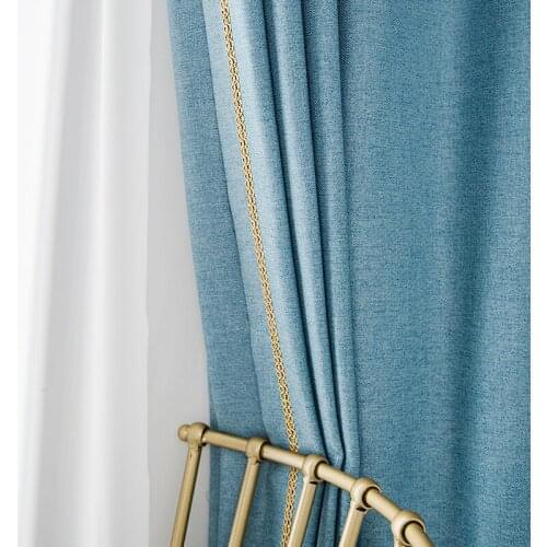 Blackout Curtains for Living Room Bedroom Modern Thick Cotton Linen Curtain Geometric Solid Blinds Insulating Drapes
