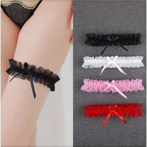 Women Leg Ring Bow Sexy Lingerie Lace Garter Belt Bowknot Floral Leg Loop Wedding Garters Bridal Cosplay Fashion Stocking Ring