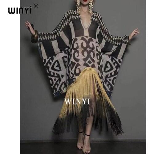 2021 Floor Length Silk Dress Women Knit Elastic Boho Print Elegant Leaves Over Size Loose New Autumn Fashion 2020 Floor Len
