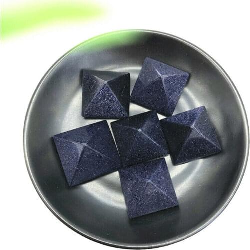 1PC Blue Sandstone Pyramid Stone Tower Crystal Gemstone Point Healing Decor Crafts Natural Stones and Minerals