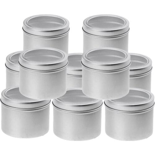 10Pieces 100ml Empty Aluminium Cosmetic Pot Jar Tin Container w/ Screw Lids