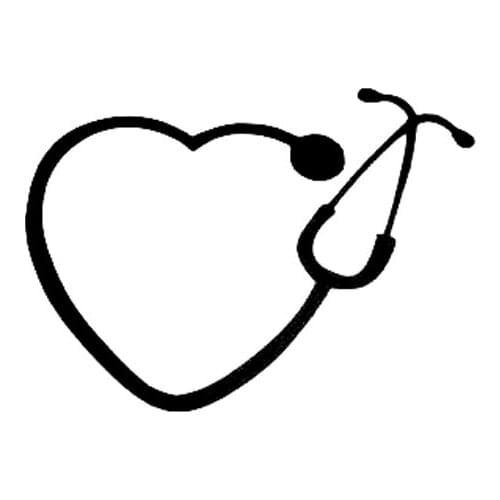 12.7*9.2CM Fun Nurse Stethoscope Car Sticker Reflective Waterproof Vinyl Decals Black/Silver C7-1620