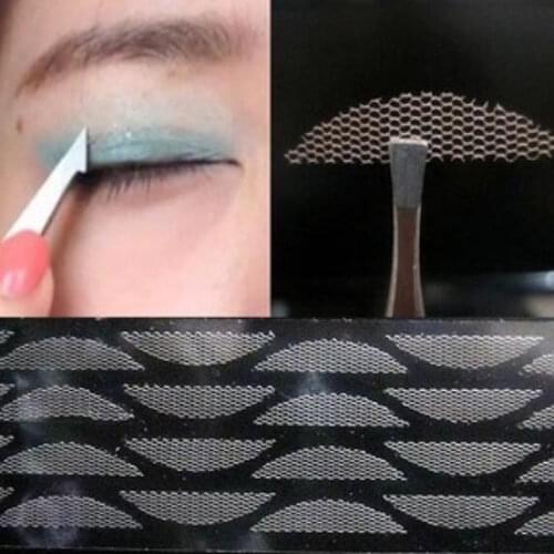 120pcs/5 packs Gauze mesh lace eyeliner stealth double eyelid tape stickers without glue