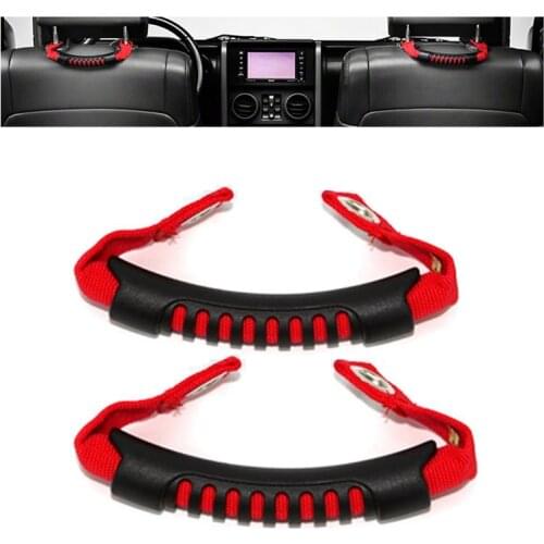 2Pcs Grab Handles Red Rear Seat Safety Grab Padded Roll Bars for Jeep Wrangler JK TJ