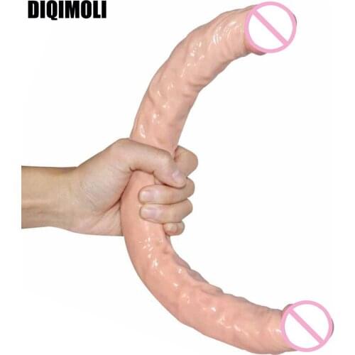 42*4cm Double Dildos Realistic Double Headed Phallus Stimulation of Vagina and Anus Long Penis Dick Sex Toys for Women Lesbian