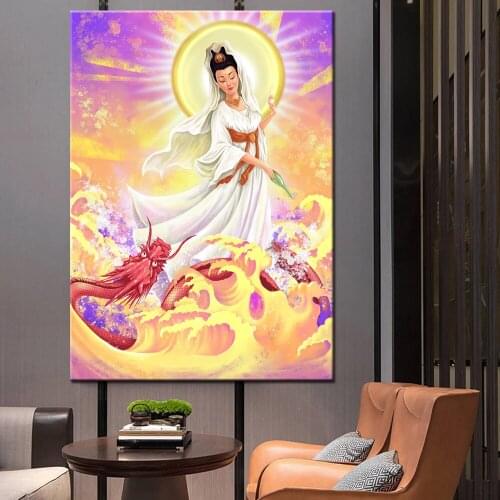 5D Diamond Painting Full Square Round Religious Loong buddha Cross Stitch Diamond Embroidery Rhinestones Art Mosaic Kits Decor