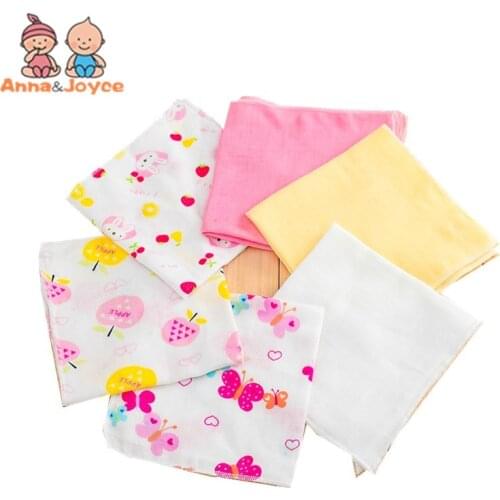 6pc/Lot Baby Bibs 100% Cotton Boy Kerchief Girl Babador Dribble Bib Towl 30*30cm