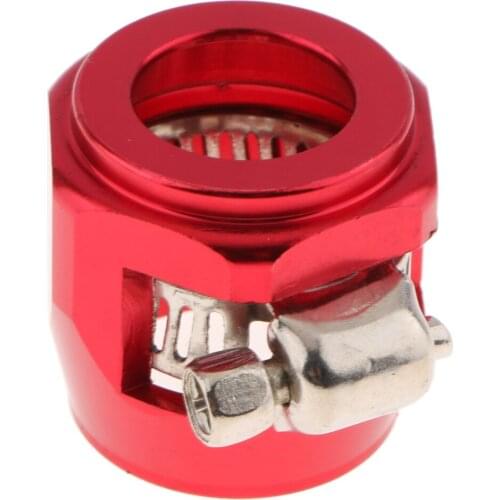 Aluminum Auto Car AN10 Hose End Finisher Fuel Oil Water Line Clip Clamp Red