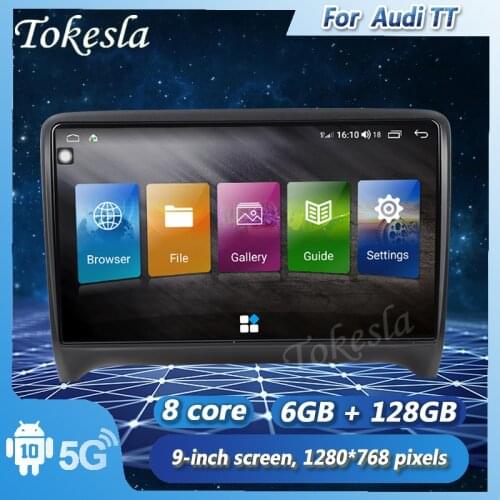 Tokesla Android 11 Car Radio Audio DVD MP5 Intelligent Touch Central Multimedia Screen System carplay gps For Audi TT 2008-2014