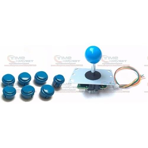 Free Shipping DIY Arcade Joystick Handle Set Kits with 24mm / 30mm push button spare parts 5 pin 8 way joystick locked buttons