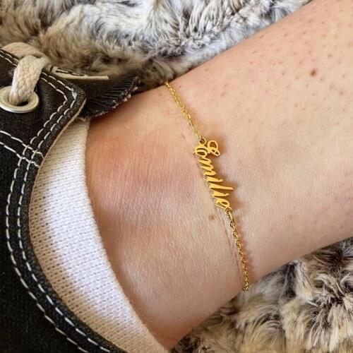 Personalized Custom Name Anklets For Women Men Any Letter Chain Anklets Stainless Steel Jewelry Summer Couple Friendship Gifts