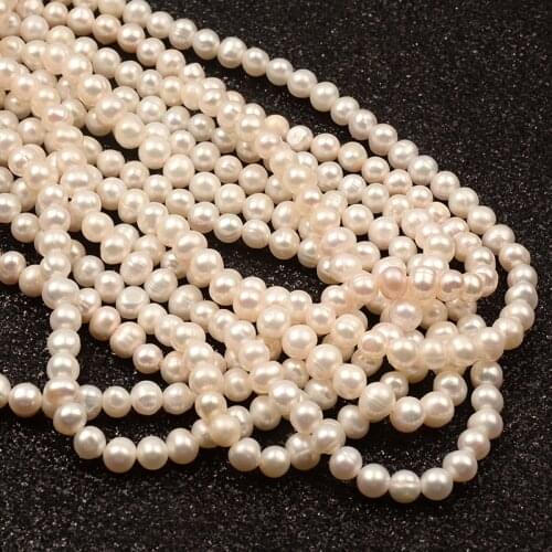 High quality 5~6mm natural freshwater beads punching loose beads DIY female necklace bracelet jewelry making accessories