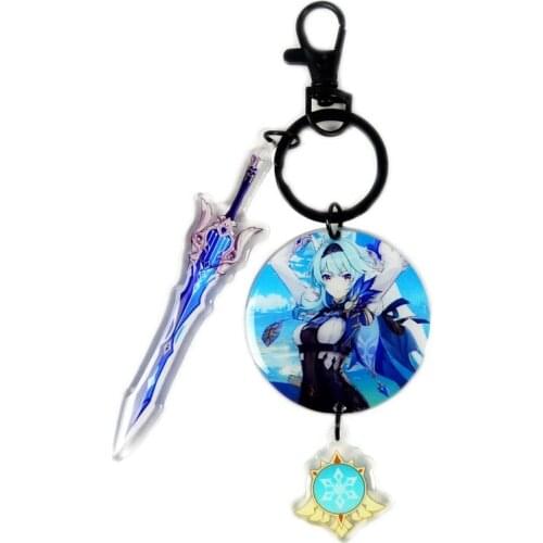 Zhong Li Man Key Chain Project Acrylic Women Key Ring Chain for Pants Pendant Anime Key Holder Jewelry Diluc Ragnvindr Brelok