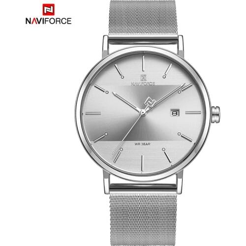 Men Watch Top Brand NAVIFORCE Stainless Steel Mesh Quartz Men’s Watches Waterproof Date Business Wristwatch Relogio Masculino
